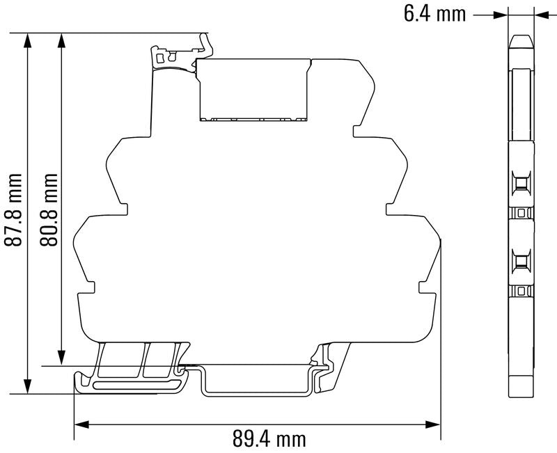 RELE CON BASE TRP 24VDC 1CO 6A PULSADOR NO - 2618000000