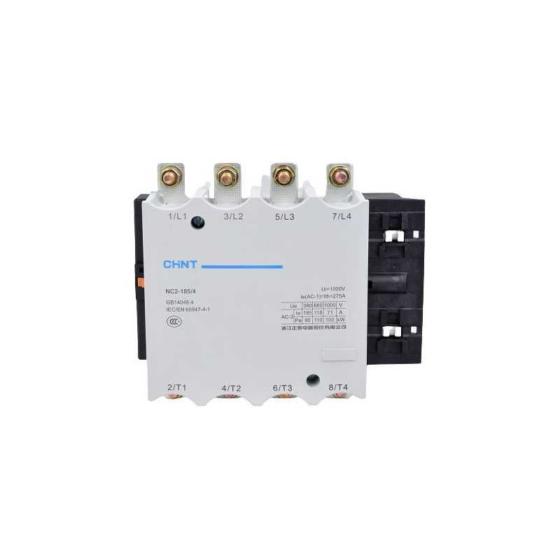 Contactor CHINT NC2-225 – 225 A, 3 polos (3NO), 110 kW (AC-3/380 V), bobina 220 V AC
