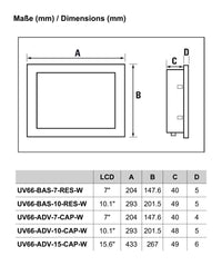 PANEL TACTIL COMPATIBLE CON WEB UV66-ADV-10-CAP-W - 2555840000