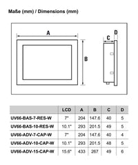 PANEL TACTIL COMPATIBLE CON WEB UV66-ADV-7-CAP-W - 2555830000