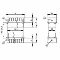 CONECTOR HDC HE 16 MS 16 POLOS MACHO 16A TIPO TORNILLO  - 1215700000