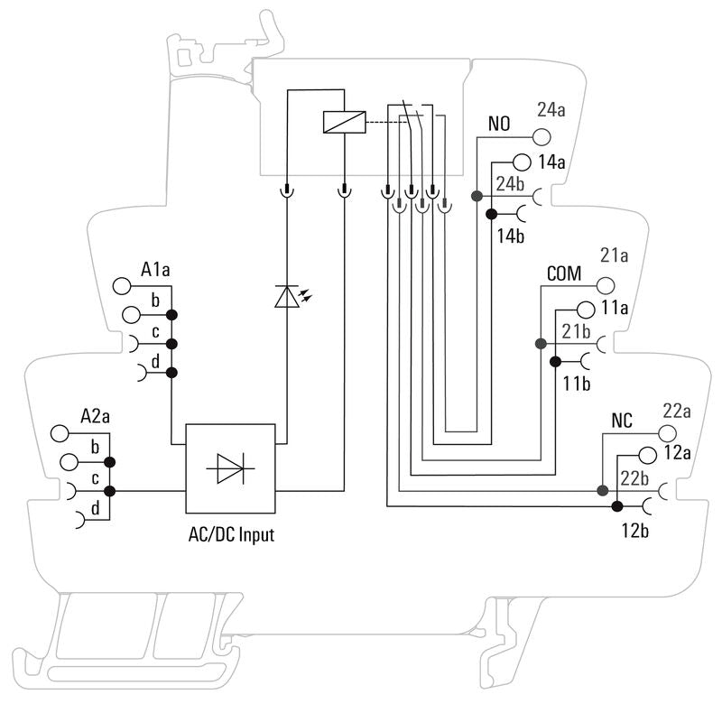 RELE CON BASE TRP 230VUC 2CO 8A PULSADOR NO - 2618440000