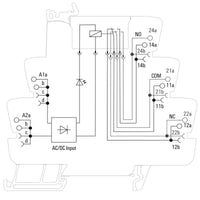 RELE CON BASE TRP 230VUC 2CO 8A PULSADOR NO - 2618440000