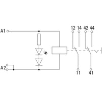 RELE CON BASE RCMKIT-I 230VAC 2CO LD 12A PULSADOR SI - 8920970000