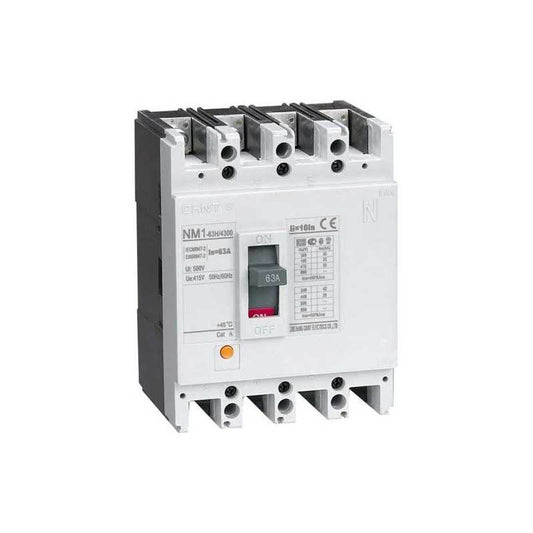 Interruptor MCCB CHINT NM1‑63H/4300 4 P 63 A 415 V 35 kA – Código 0721441263CH