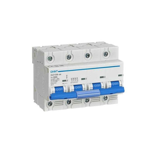 Interruptor Termomagnético (MCCB) CHINT DZ158‑125 4P 100 A Curva C 10 kA – Código 070114100CH