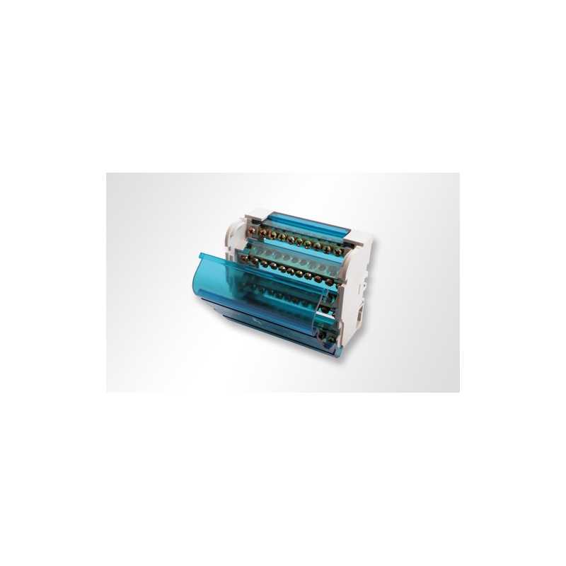 REPARTIDOR TETRAPOLAR 4P 15 SALIDAS, 125A MONTAJE RIEL DIN - Código 37011016FTC