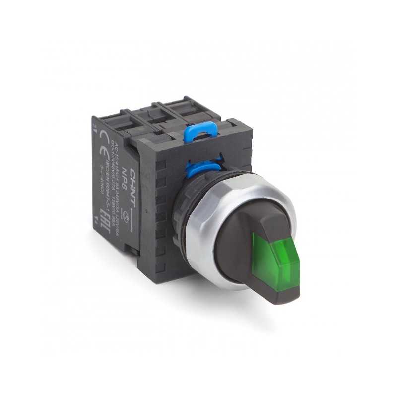 Selector Luminoso Verde CHINT NP8-11XD/373 3 Posiciones AC110V-230V – Código 251960311CH